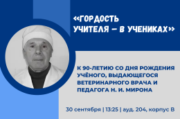 Приглашаем на мероприятие, посвященное Н.И. Мирону